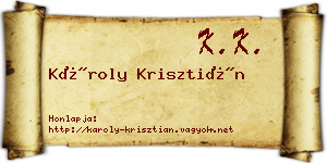 Károly Krisztián névjegykártya